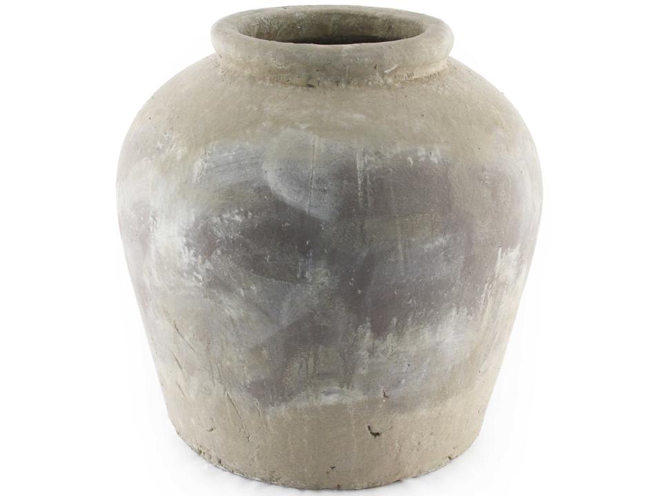 Distressed Grey Wash Terracotta Decorative Jar