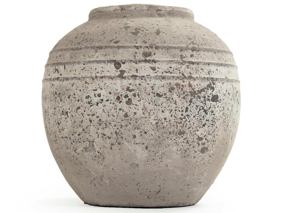 Distressed Grey Wash Terracotta Decorative Jar