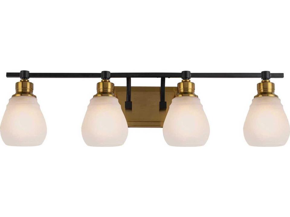 Nelson 4-Light Wall Sconce in Black and Brushed Brass