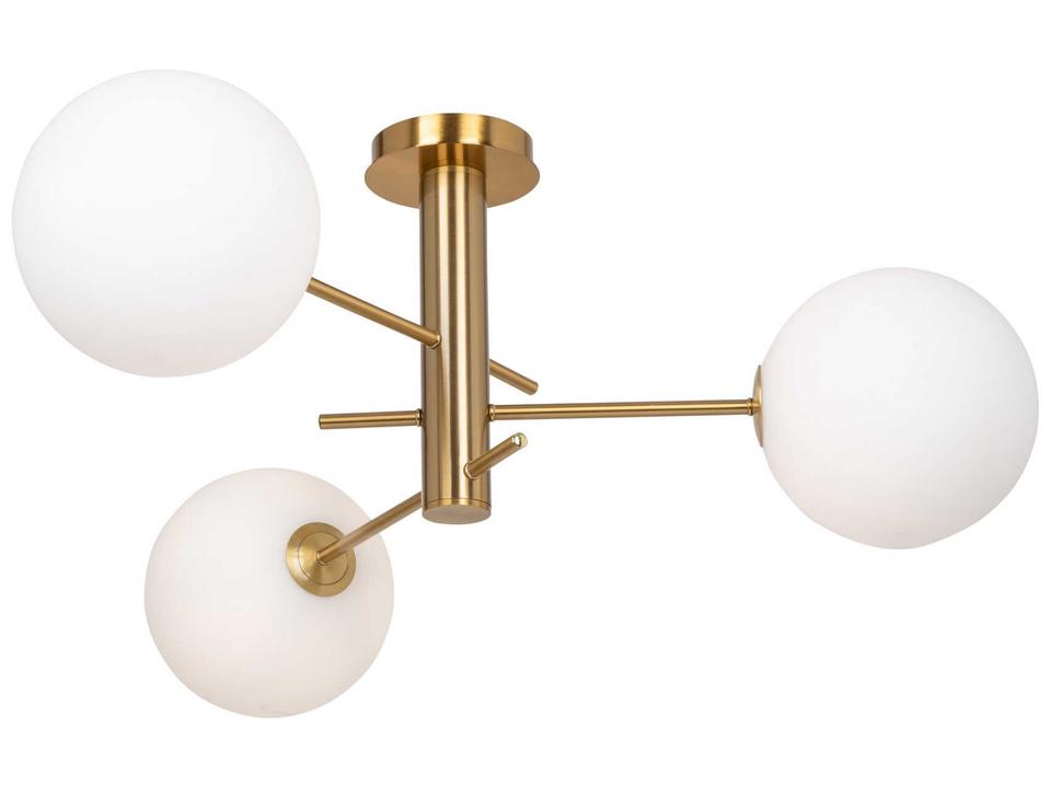 Aurelia 3-Light Semi-Flush Mount Ceiling Light in Brushed Brass
