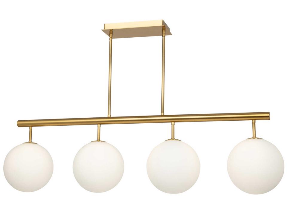 Aurelia 4-Light Linear Island Pendant Light in Brushed Brass