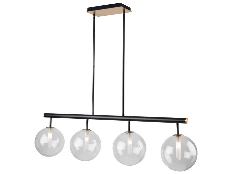 Aurelia 4-Light Linear Chandelier Matte Black and Brass