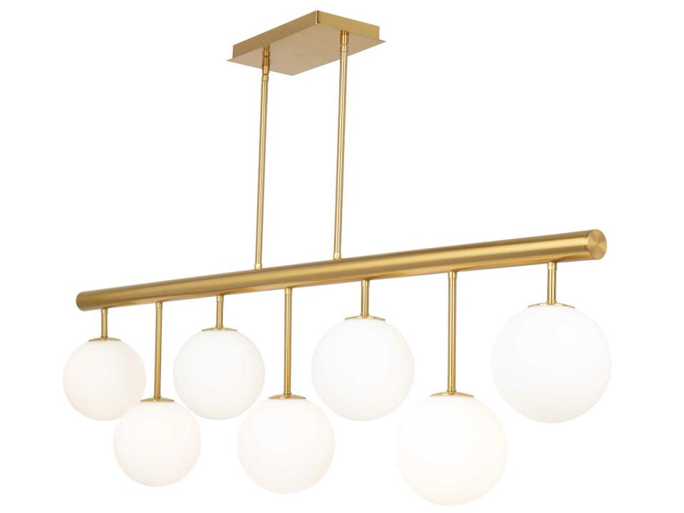 Aurelia 7-Light Linear Chandelier in Brushed Brass