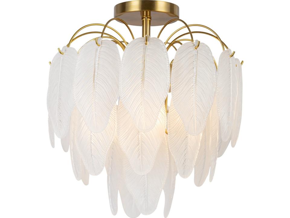 Alessia 4-Light Brushed Brass White Flush Mount