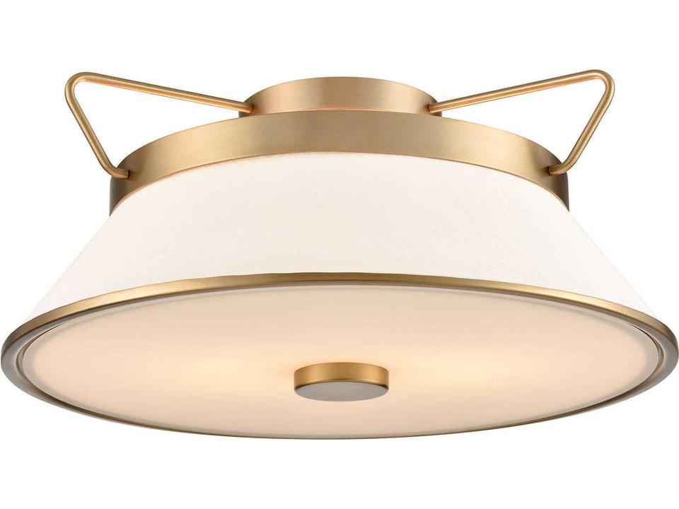 Layla 2-Light Brushed Brass Bell Flush Mount