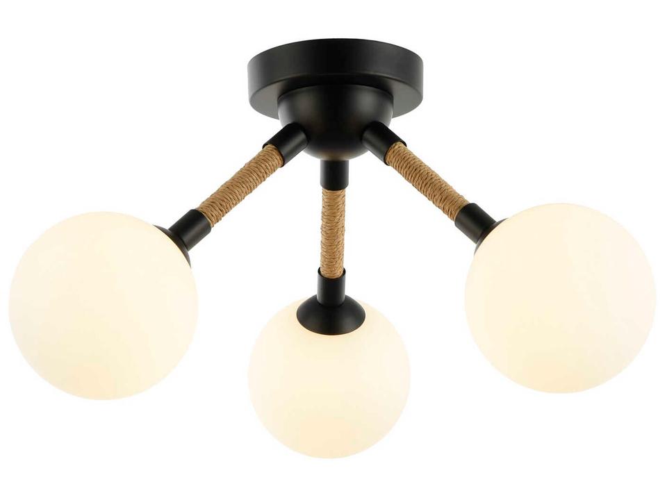 Capilano 3-Light Semi-Flush Mount in Black Finish