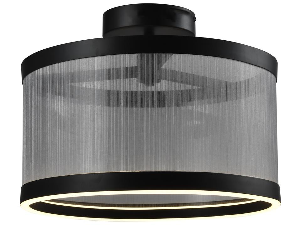 Cora Integrated LED Semi Flush Mount Ceiling Light in Black and Silver