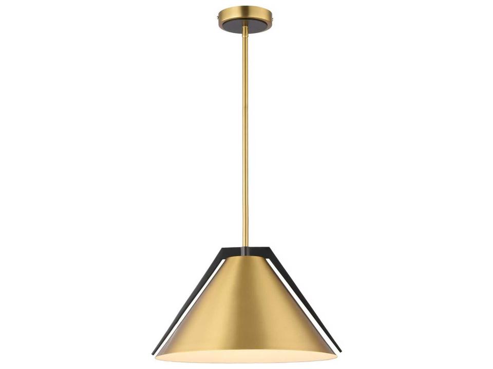 Baltic 1-Light Cone Pendant Light in Black and Brass