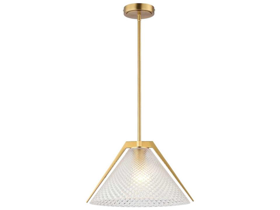Baltic 1-Light Glass Pendant Light in Brass and Black