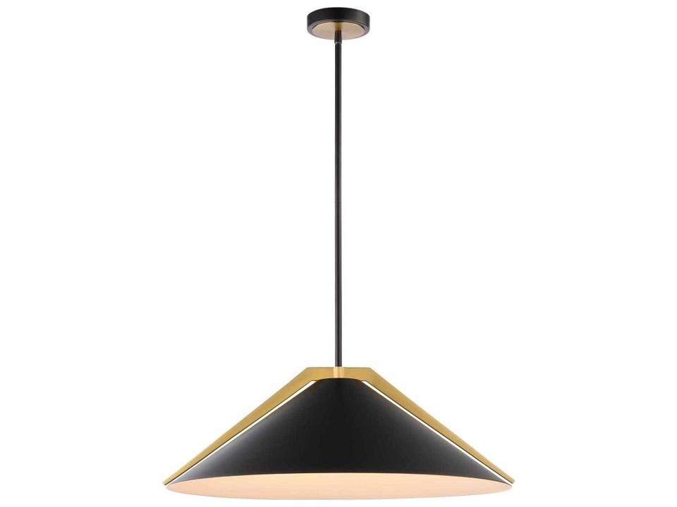 Baltic 3-Light Geometric Pendant Light in Black and Brushed Brass