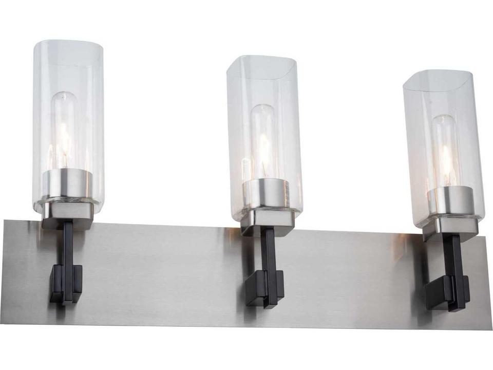 Arlington 3-Light Vanity Light in Satin Nickel with Clear Glass