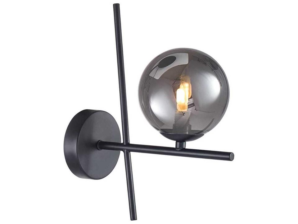 Modena 1-Light Wall Sconce with Smoke Glass in Black