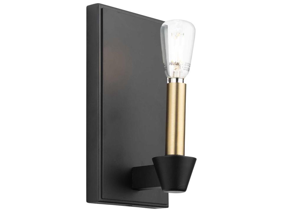 Notting Hill 1-Light Wall Sconce in Black and Brushed Brass