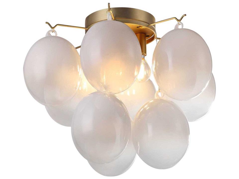 Globo 4-Light Semi-Flush Mount Ceiling Light in Brushed Brass