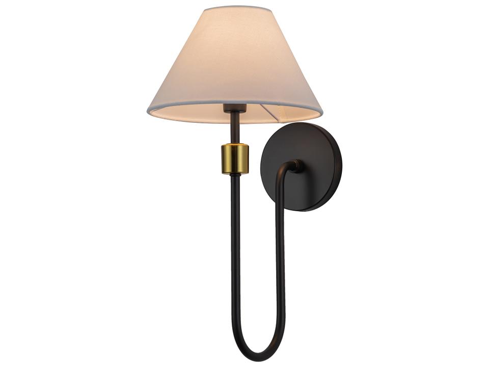 Providence 1-Light Wall Sconce in Black and Brushed Brass