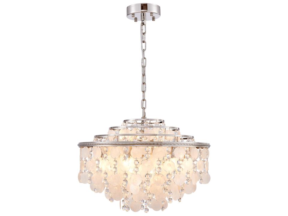 13-Light Avara Chandelier with Clear Crystal Beads in Polished Nickel