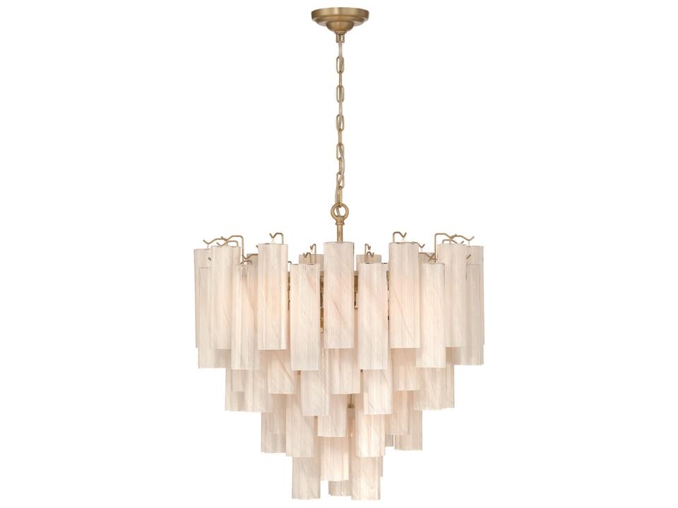 Sophia 16-Light Chandelier in Brushed Brass with Tronchi Glassware