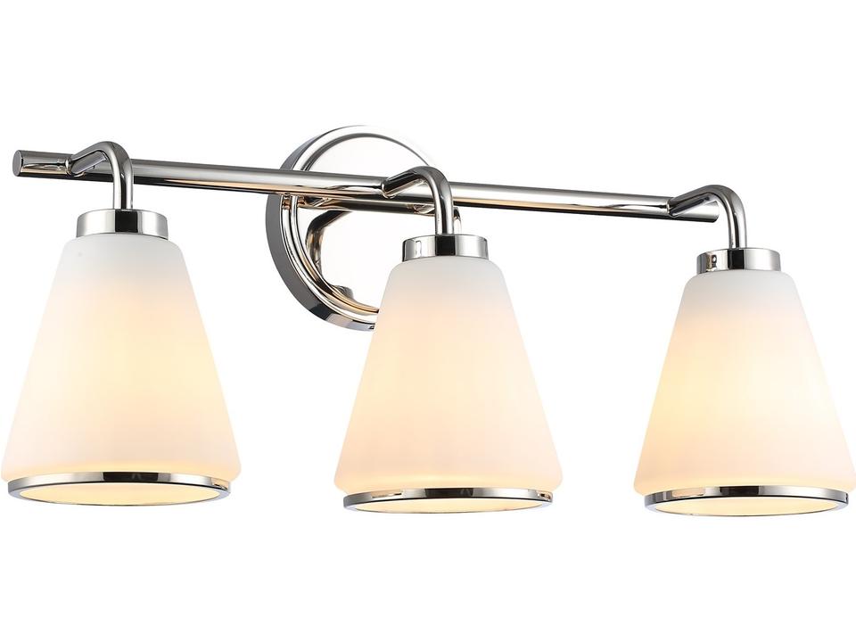 3-Light Zoey Bathroom Vanity Sconce in Polished Nickel