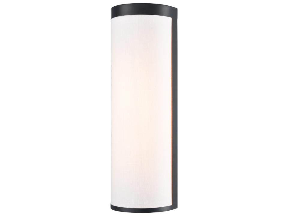 High Street 2-Light Wall Sconce in Black with Soft Eggshell White Shade