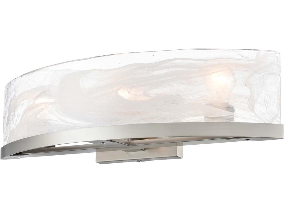 Skye 3-Light Brushed Nickel Vanity Light with Murano Style Glass