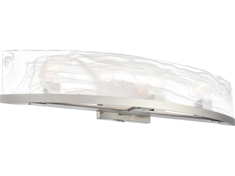 Skye 4-Light Bathroom Vanity Light in Brushed Nickel with Alabaster Glass