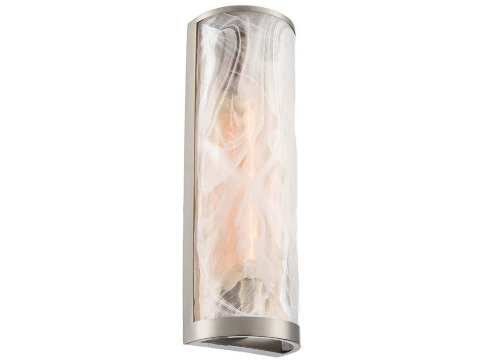 Skye 2-Light Wall Sconce in Brushed Nickel with Wispy White Murano Glass