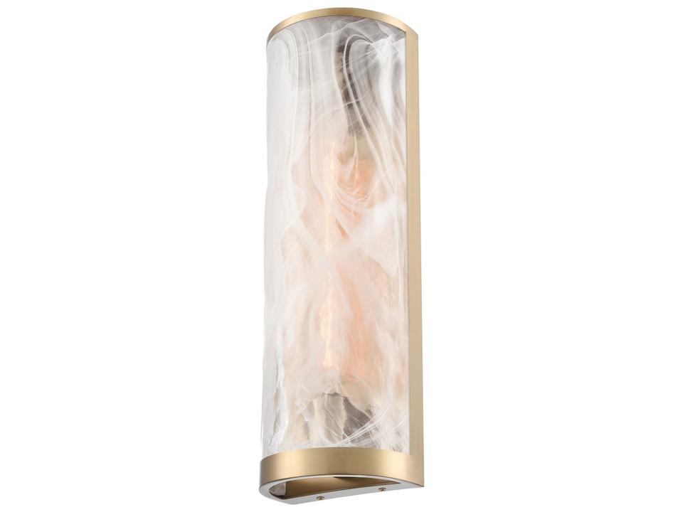 Skye 2-Light Wall Sconce with Wispy White Murano-Style Glass in Brass
