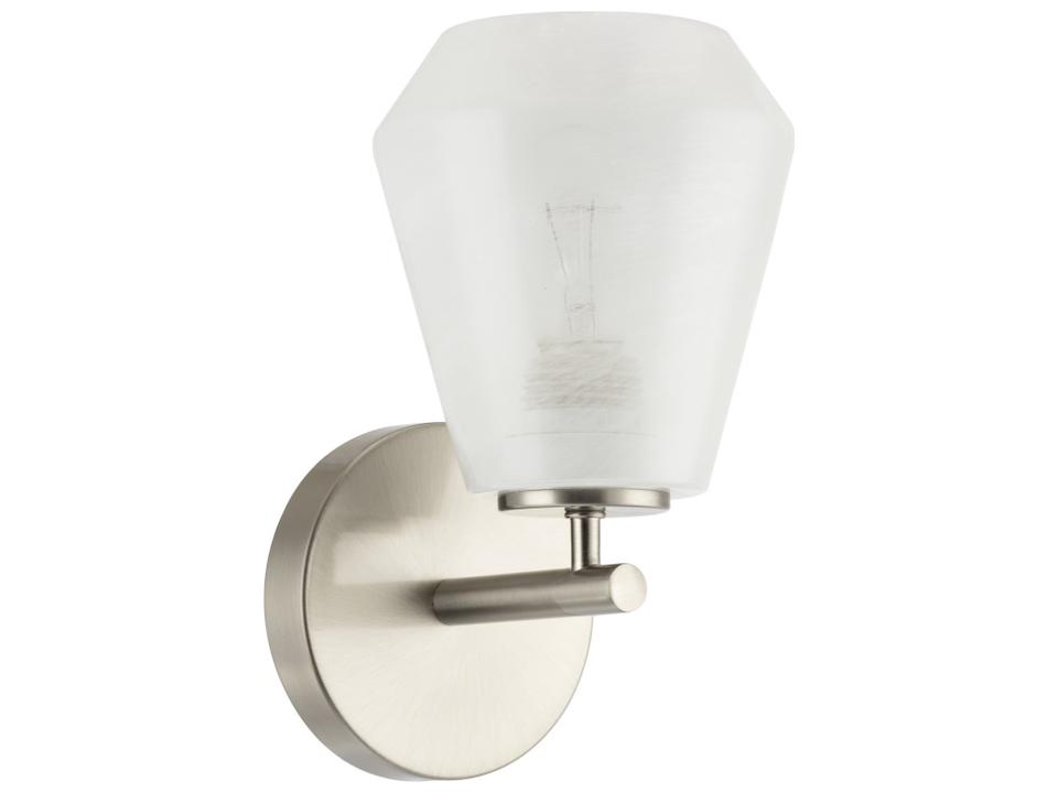 Brooke 1-Light Wall Sconce in Brushed Nickel with Wispy White Glass