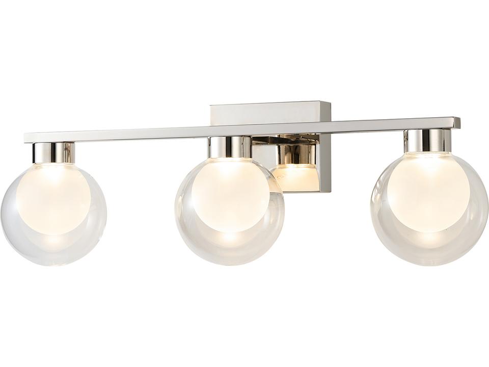 Colton 3-Light Integrated LED Bathroom Vanity Light in Polished Nickel