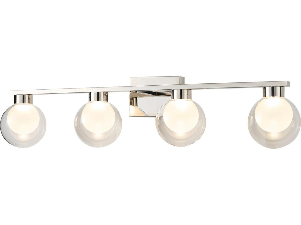 Colton 4-Light LED Bathroom Vanity Wall Light in Polished Nickel
