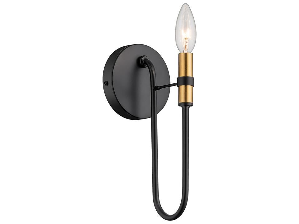 Foundry One-Light Wall Sconce in Black and Brass