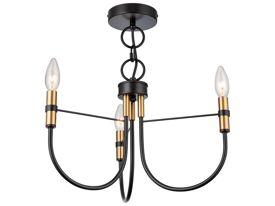 Foundry 3-Light Black Candelabra Chandelier