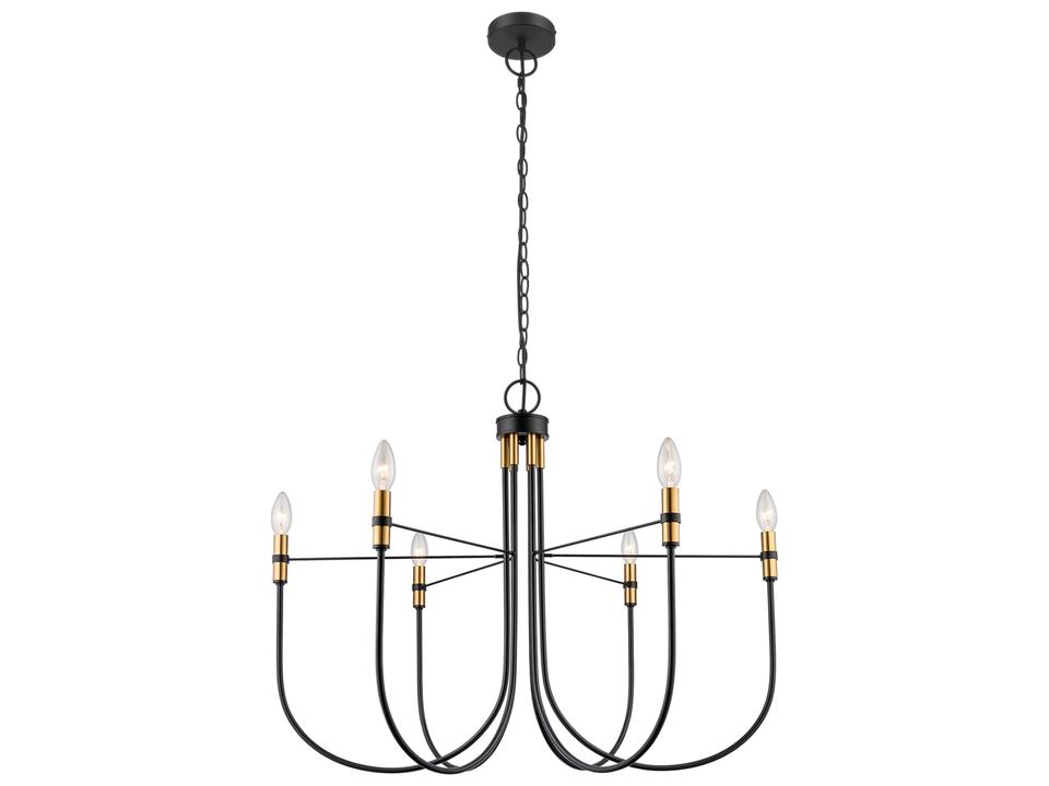 6-Light Foundry Chandelier in Black