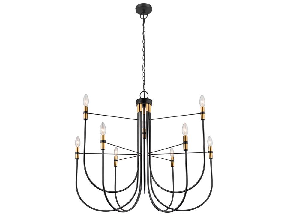 9-Light Foundry Chandelier in Black Finish