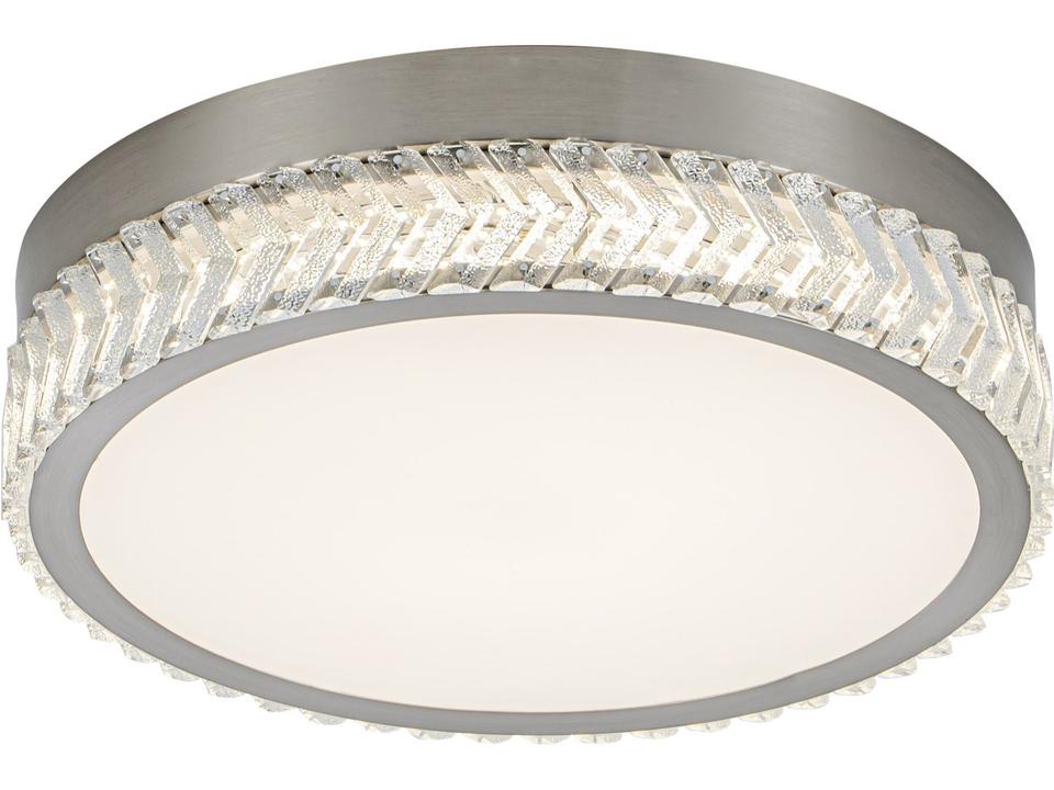 Chevron Square LED Flush Mount in Brushed Nickel