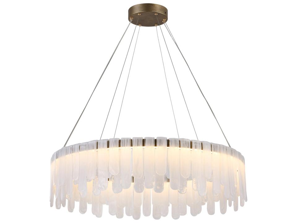 Roselle LED Lantern Linear Pendant Light in Legacy Brass