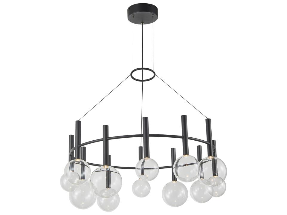 Terra Integrated LED Chandelier in Black with Dimmable Light