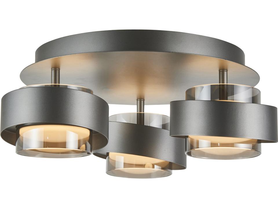Axis 3-Light Graphite Gray Cylinder Semi Flush Mount