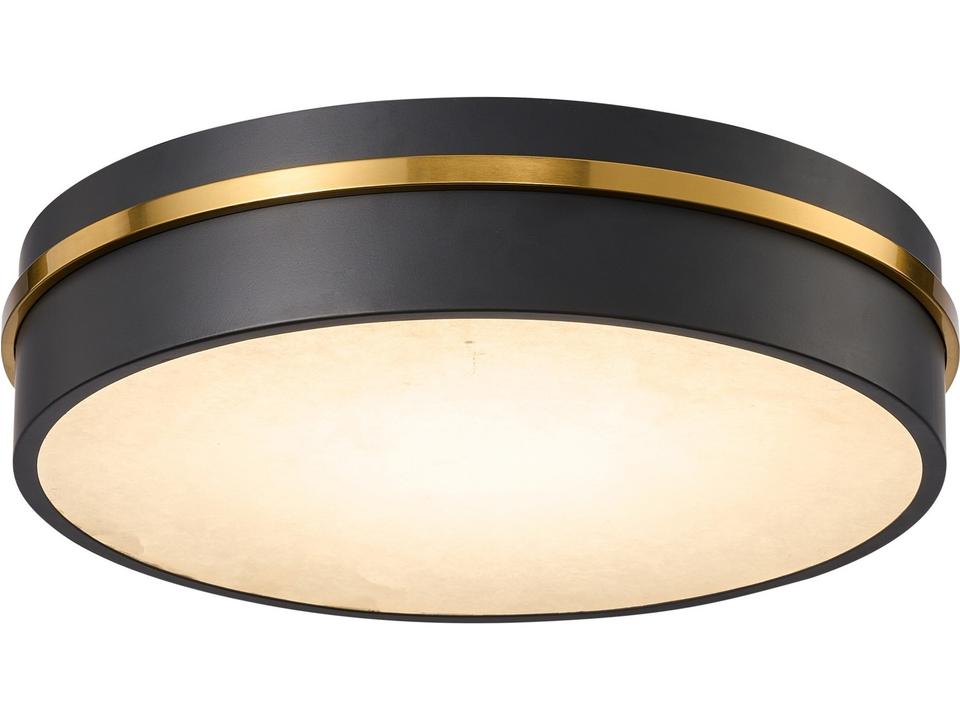 Dax LED 15-Inch Black and Brass Flush Mount Ceiling Light
