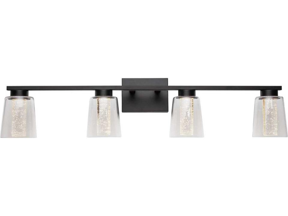Dalton 4-Light LED Bathroom Vanity Light Adjustable Color Temperature Black
