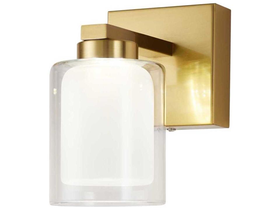 Saville LED 7-Inch Brass Bathroom Sconce Wall Light