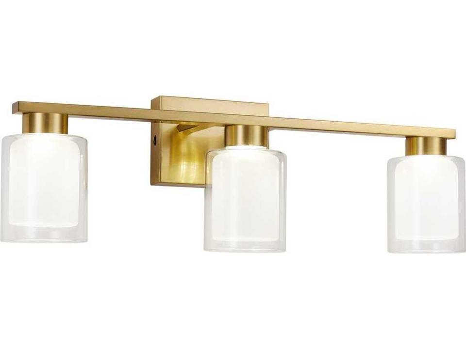 Saville 3-Light Integrated LED Bathroom Vanity Light in Brass