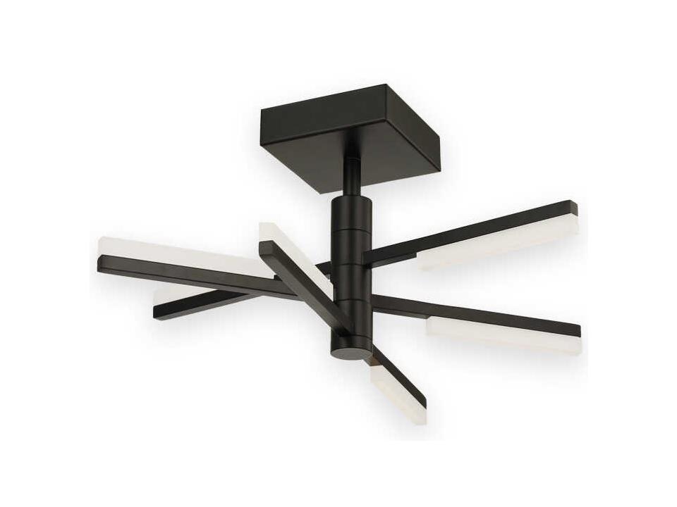 Stix LED Semi-Flush Mount Ceiling Light Black Rotatable Arms