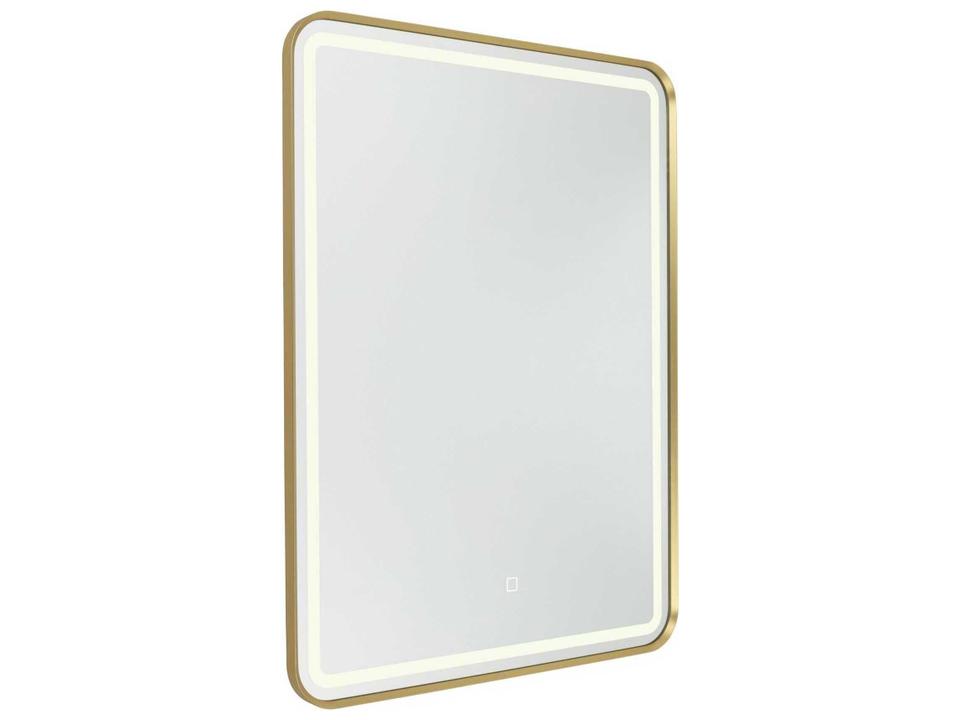 Reflections Rectangular LED Mirror in Brushed Brass