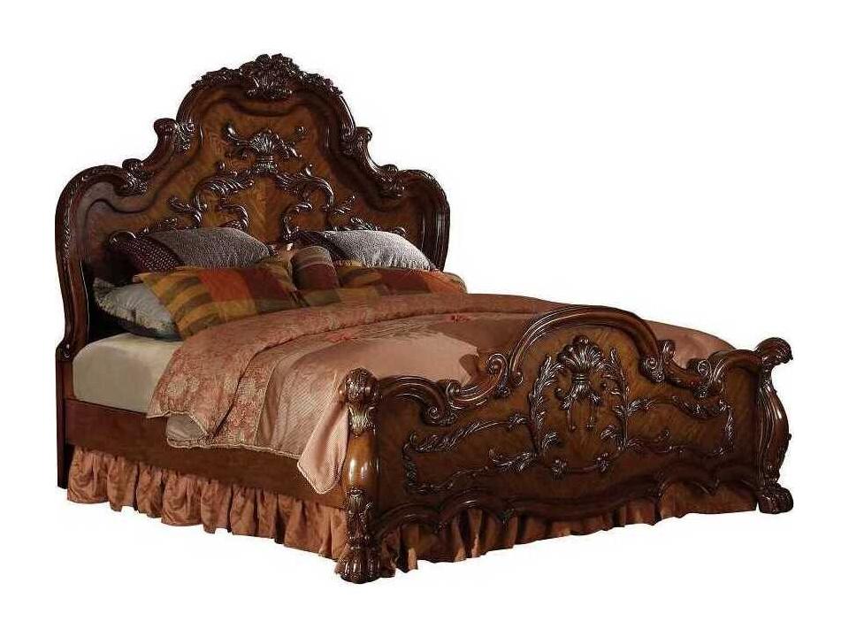 Dresden Cherry Poplar Wood Queen Panel Bed