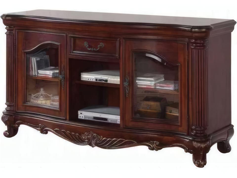 Remington Traditional TV Stand in Brown Cherry Finish