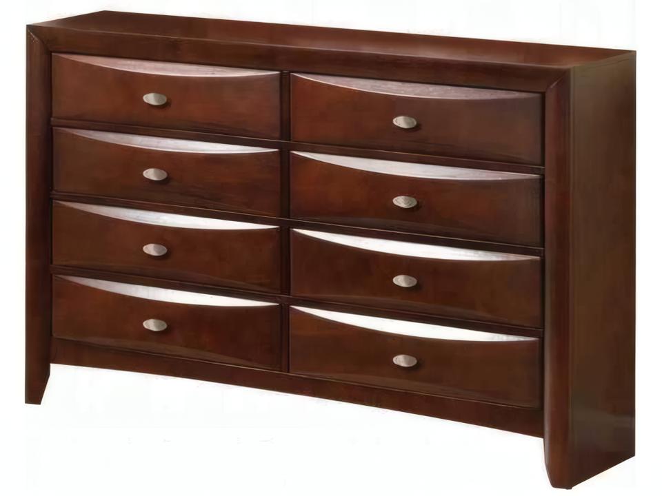 Ireland 8-Drawer Dresser in Espresso with Brushed Nickel Hardware