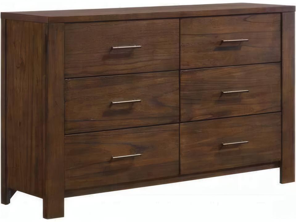 Merrilee 6-Drawer Dresser in Oak Finish