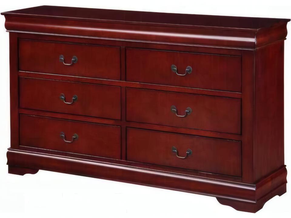 Louis Philippe 6-Drawer Dresser in Cherry Finish