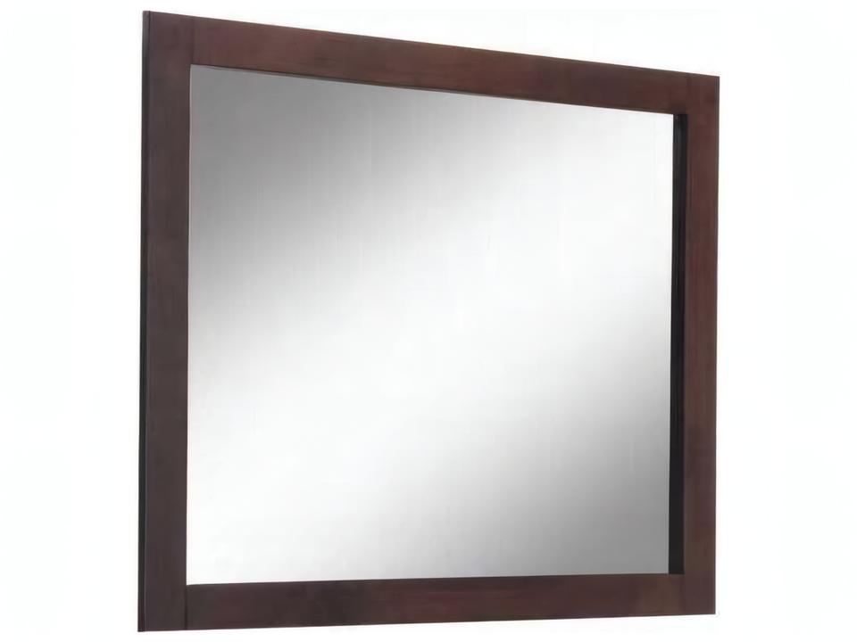 Oberreit Rectangle Wall Mirror in Warm Walnut